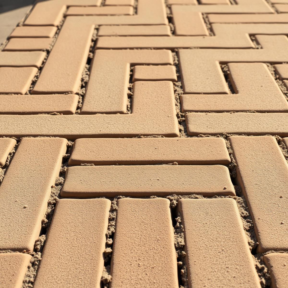 Close detail of precisely cut paver joints and border course